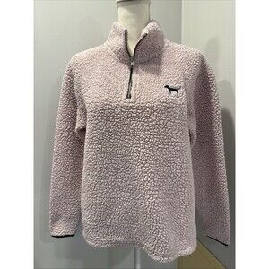 Victoria’s Secret PINK Sherpa Half Zip Jacket Baby Pink XS